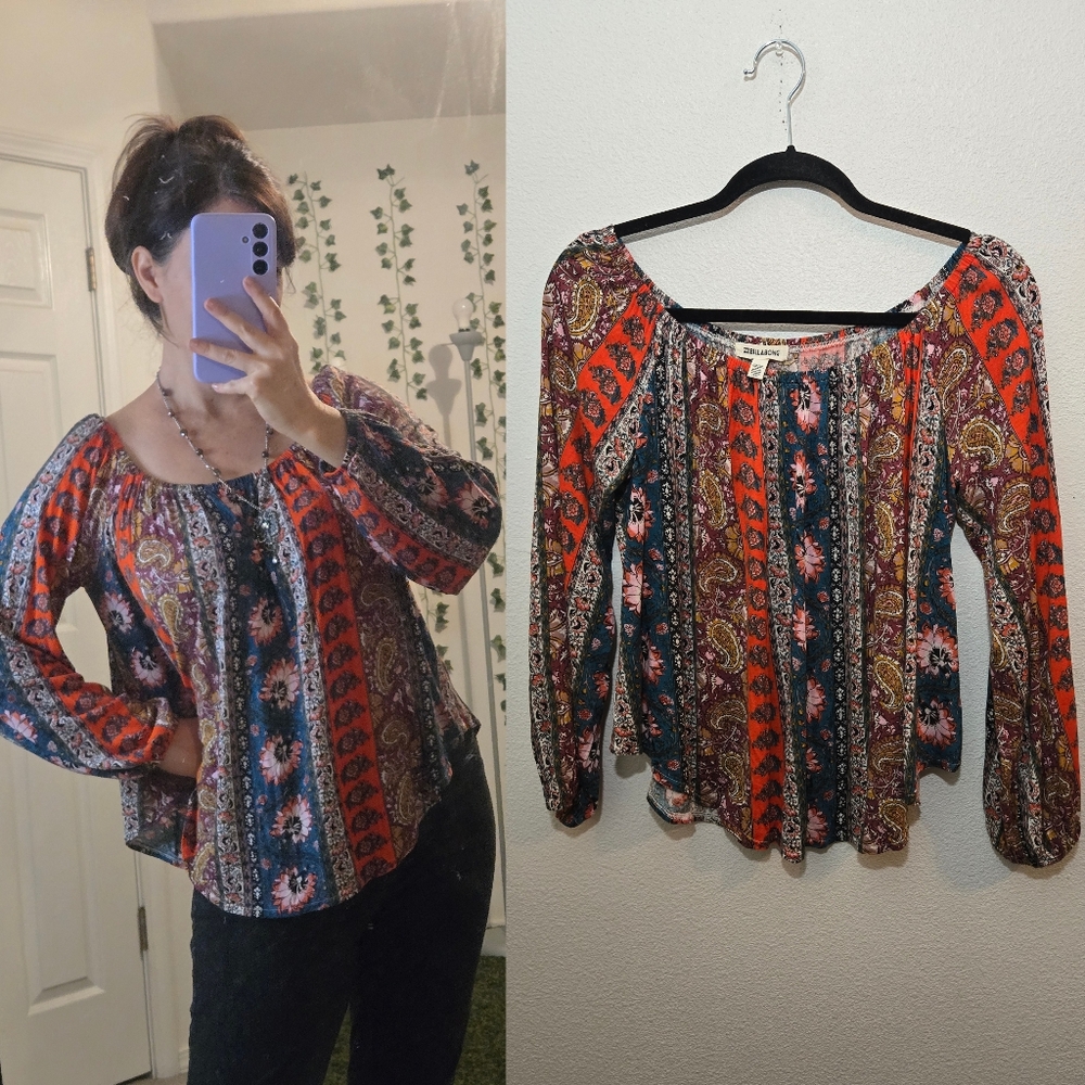 Billabong Boho Long Sleeve Top Medium